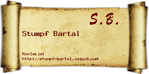 Stumpf Bartal névjegykártya